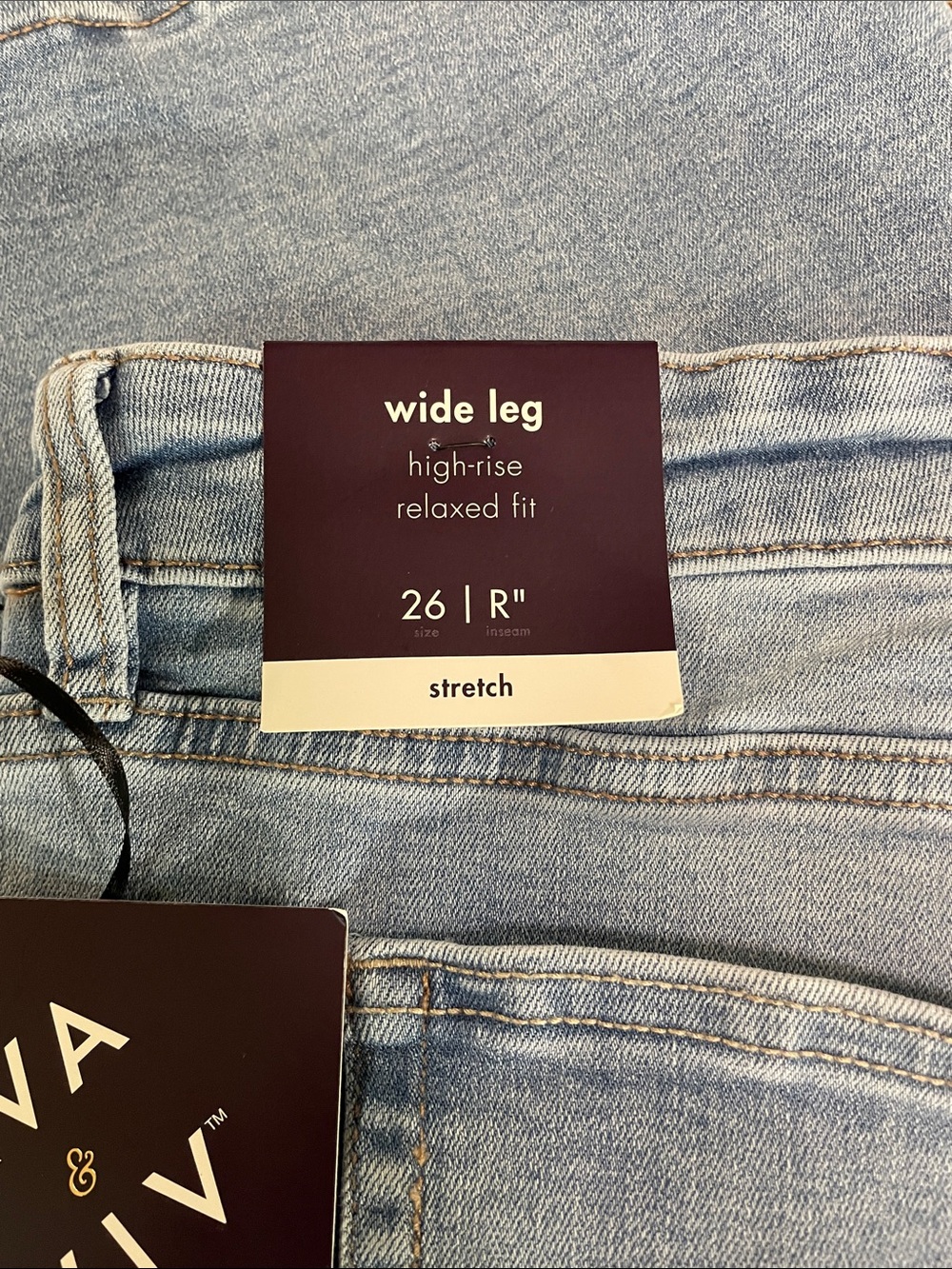 Ava & Viv Wide Leg High Rise Super Stretch Plus Size Blue Denim Jeans NEW - Picture 5 of 9